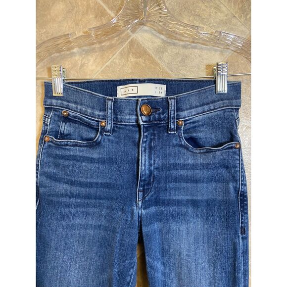 AYR The Chiller Skinny Jeans Women's 25 Skinny Stretch‎ Mid‑Rise Blue Denim Dark - Picture 4 of 13